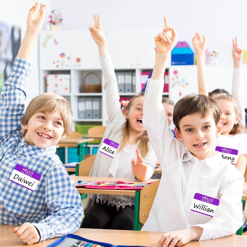 Zacool 480 Pcs Purple Hello My Name is Name Tags, 3" x 2" Custom Paper Labels for School, Office, Party - Image 3